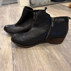 Lucky Brand Black Leather Ankle Booties